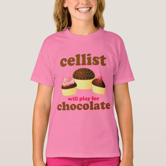 Niedlich Cello Chocolate T - Shirt (Vorderseite)