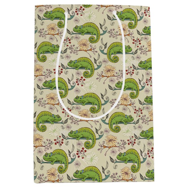 Niedlich Chameleon Lizard Mittlere Geschenktüte (Vorderseite)