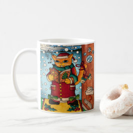 Niedlich Charming Christmas Carol Singer Cat Kaffeetasse