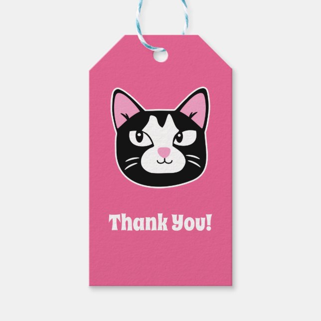 Niedlich Chat Vielen Dank Geschenkanhänger (Vorderseite)