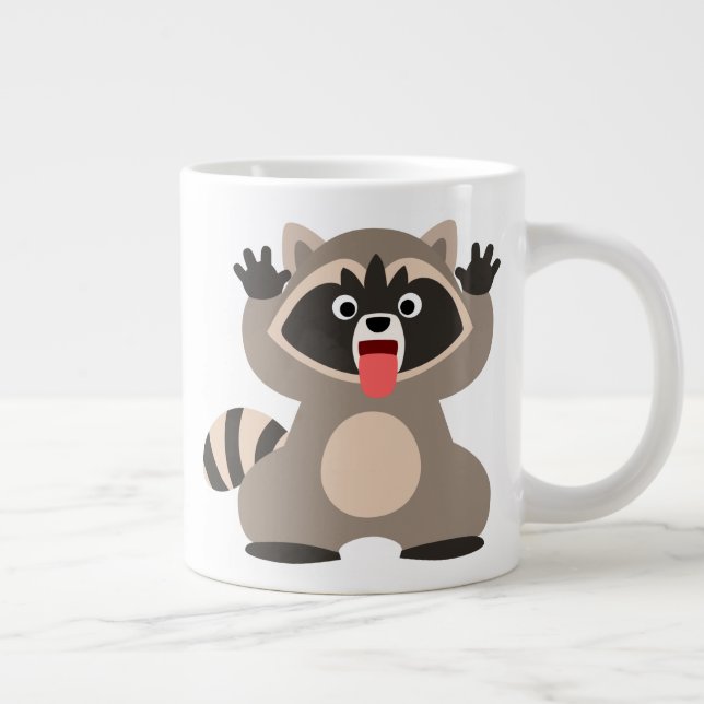 Niedlich Cheeky Cartoon Raccoon Jumbo-Tasse (Rechts)