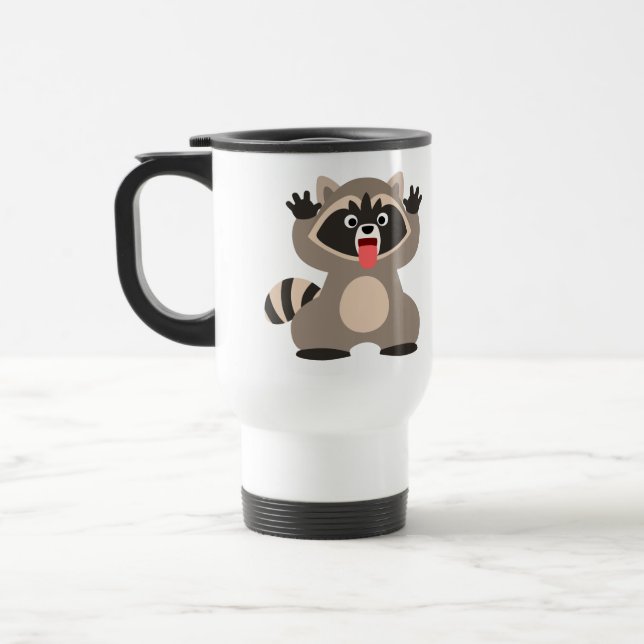 Niedlich Cheeky Cartoon Raccoon Tasse (Links)
