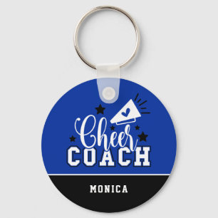 Niedlich Cheercoach Personalisiert Royal Blue und  Schlüsselanhänger