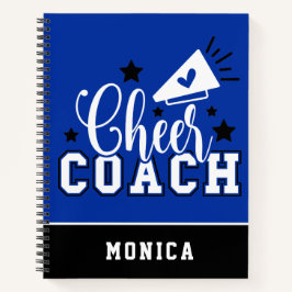 Niedlich Cheertrainer Personalisiert Blau und Schw Notizbuch
