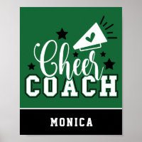 Niedlich Cheertrainer Personalisiert grün & schwar