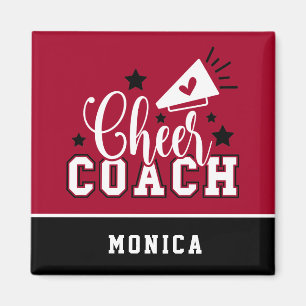Niedlich Cheertrainer Personalisiert Rot und Schwa Magnet