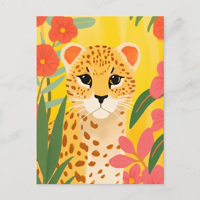 Niedlich Cheetah Postkarte (Vorderseite)