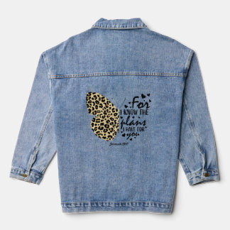 Niedlich Cheetah Print Butterfly Christlich Religi Jeansjacke