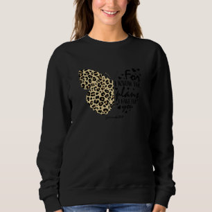Niedlich Cheetah Print Butterfly Christlich Religi Sweatshirt