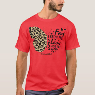 Niedlich Cheetah Print Butterfly Christlich Religi T-Shirt