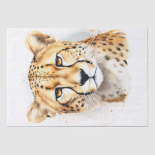 Niedlich Cheetah Wilde Katze Wasserfarbe Seidenpapier