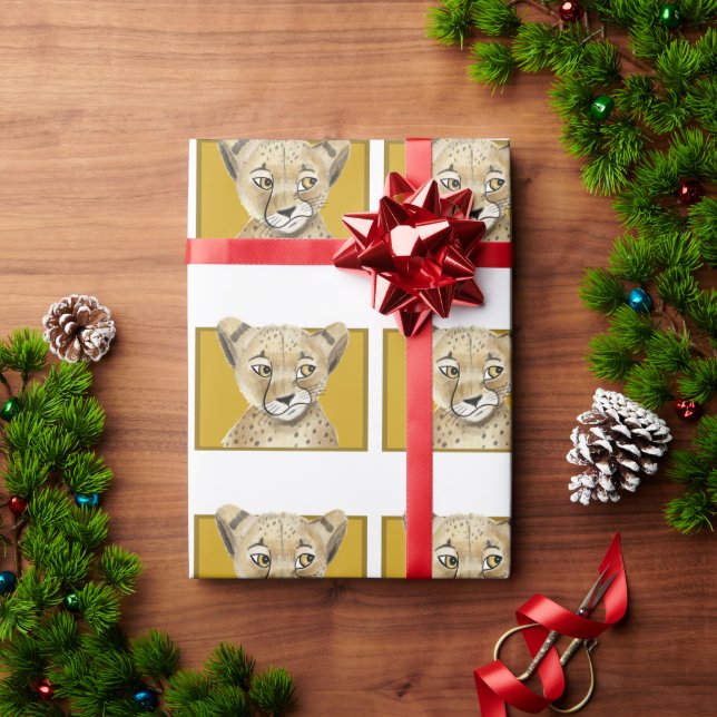 Niedlich Cheetah Wrapping Paper - Safari Gift Wrap Geschenkpapier (Feiertagsgeschenk)