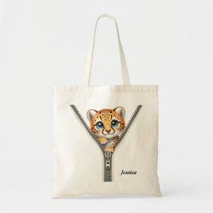 Niedlich Cheetah Zipper Tote Bag Tragetasche