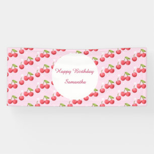 Niedlich Cherry 1. Geburtstag Party Banner