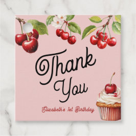 Niedlich Cherry First Girly Birthday Pink Geschenkanhänger