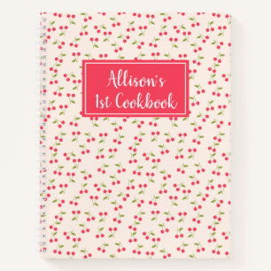 Niedlich Cherry Pattern Kitchen Gedicht 1. Kochbuc Notizbuch