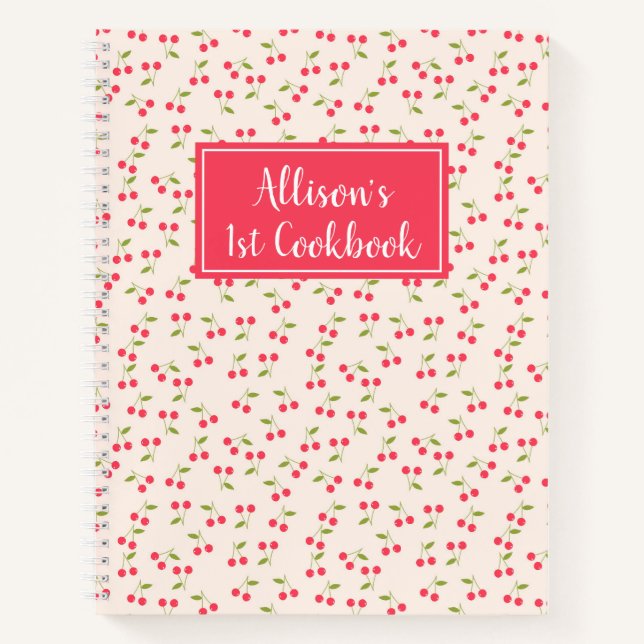 Niedlich Cherry Pattern Kitchen Gedicht 1. Kochbuc Notizbuch (Vorderseite)