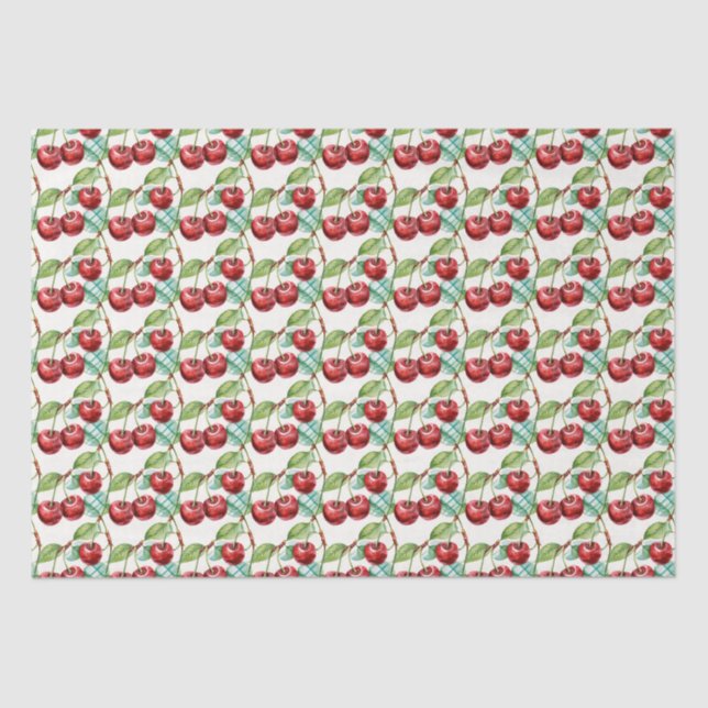 Niedlich Cherry Vintages Themenmuster Seidenpapier (Vorderseite)