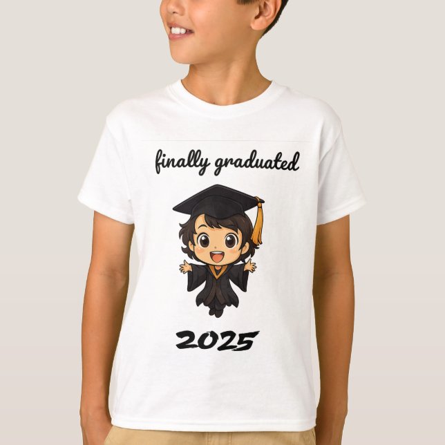 Niedlich Chibi Abschluss 2025 T - Shirt - Endlich  (Vorderseite)