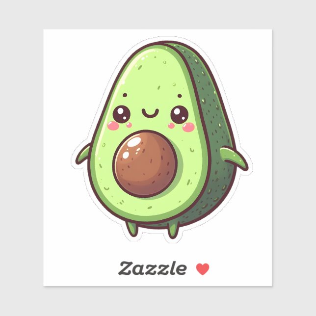 Niedlich Chibi Avocado Aufkleber (Blatt)