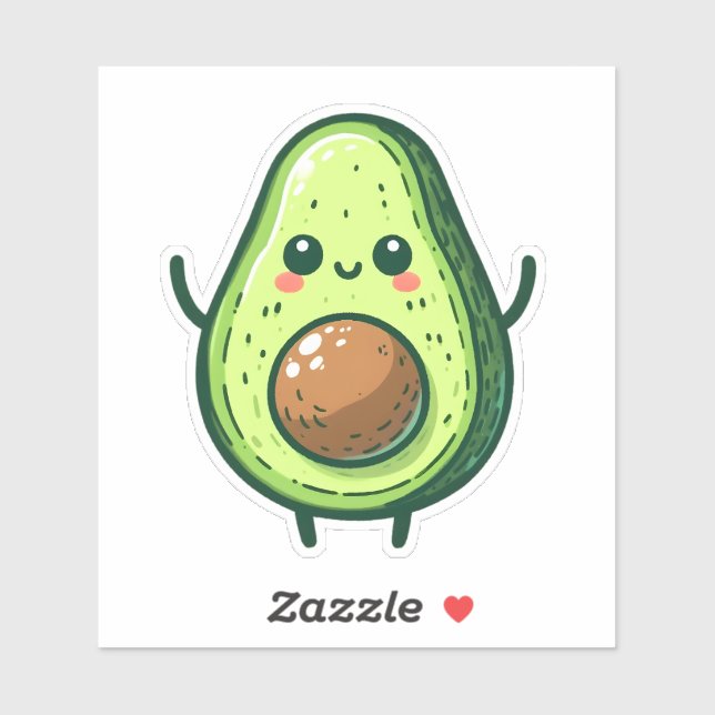Niedlich Chibi Avocado Aufkleber (Blatt)