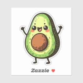 Niedlich Chibi Avocado Aufkleber