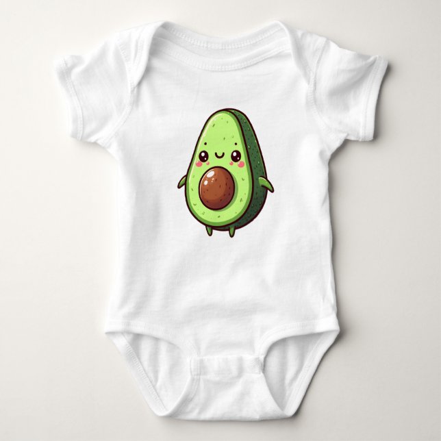 Niedlich Chibi Avocado Baby Strampler (Vorderseite)