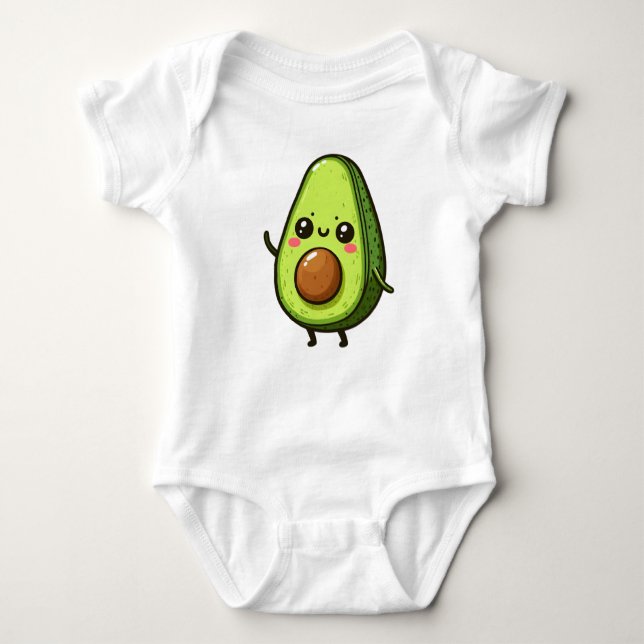 Niedlich Chibi Avocado Baby Strampler (Vorderseite)