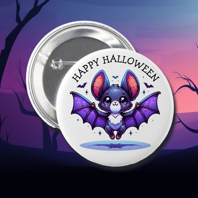Niedlich Chibi Cartoon Bat Halloween Button (Von Creator hochgeladen)
