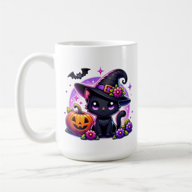 Niedlich Chibi Happy Halloween Pumpkin Personalisi Kaffeetasse (Links)