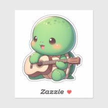 Niedlich Chibi Turtle Playing Guitar