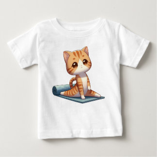 Niedlich Chibi Yoga Cat Baby T-shirt