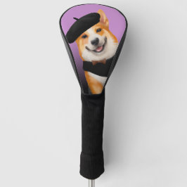 Niedlich Chic Corgi Dog Wearing Beret & Bandana Golf Headcover