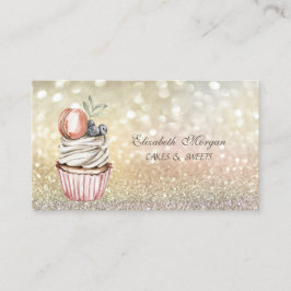 Niedlich Chic Elegant Bokeh Macaroon Cupcake Visitenkarte
