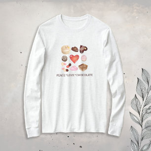 Niedlich Chic Frieden Liebe Schokolade Süßigkeiten T-Shirt