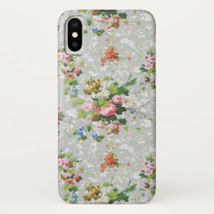 Niedlich Chic Girly Floral-Gray Hintergrund Case-Mate iPhone Hülle