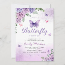 Niedlich Chic Lila Floral Butterfly Girl Babydusch