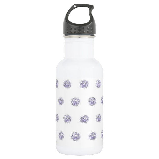Niedlich Chic Muster Blume Lavender Polka Dot Edelstahlflasche (Vorderseite)