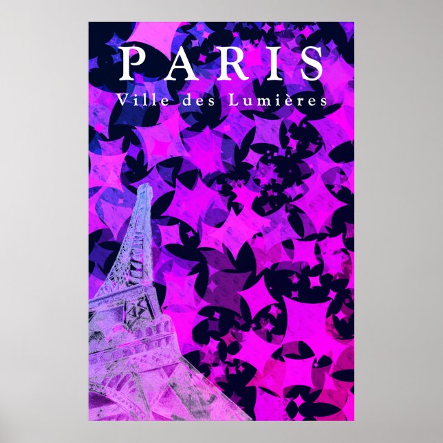 Niedlich Chic Paris Eiffel Tower Zitat Poster (Vorne)
