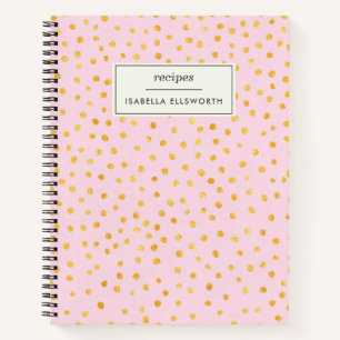 Niedlich Chic Pink Gold Polka Dot Personalisiert R Notizbuch