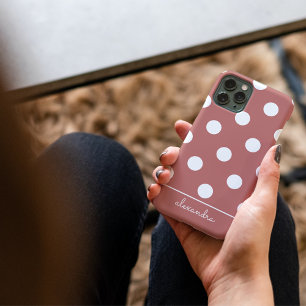 Niedlich Chic Pink Polka Dot Muster Personalisiert Case-Mate iPhone 14 Hülle
