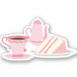 Niedlich Chic Pink Tee Set Themed Sticker