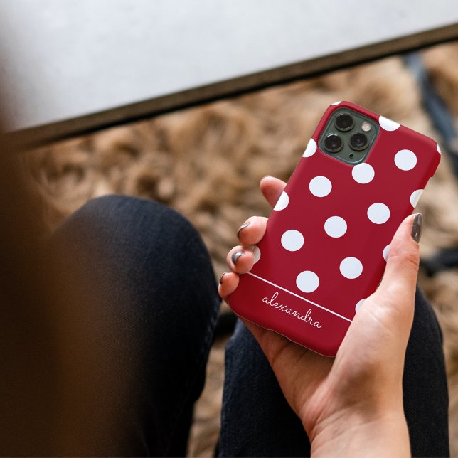 Niedlich Chic Red Polka Dot Muster Personalisierte Case-Mate iPhone Hülle (Von Creator hochgeladen)