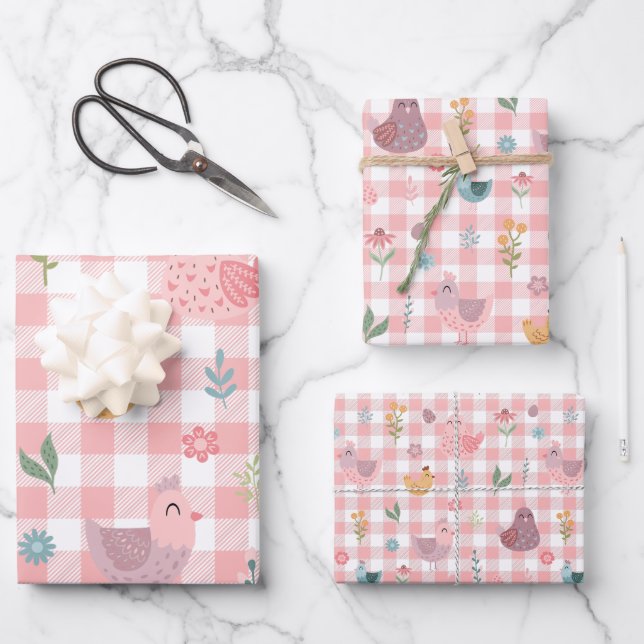 Niedlich Chick Birthday Geschenkpapier Set (Vorderseite)