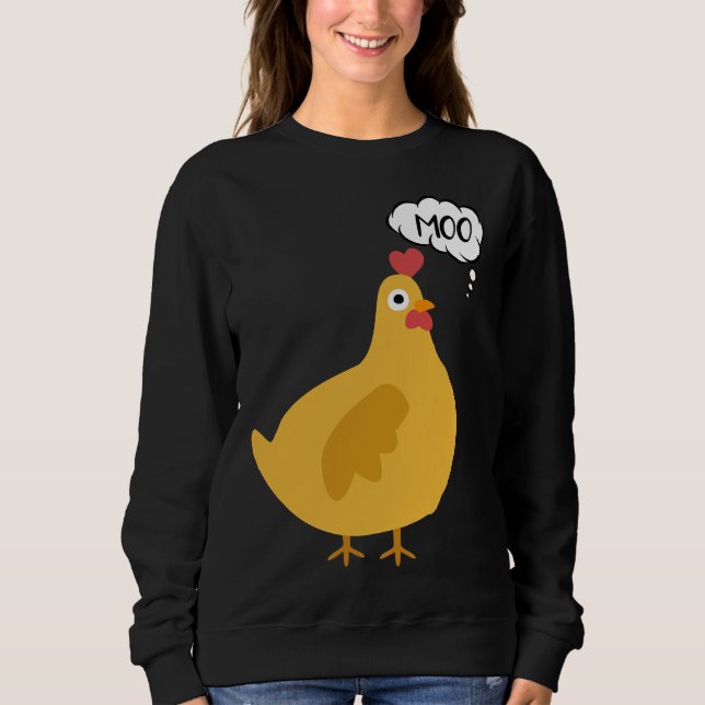 Niedlich Chicken Moo Sweatshirt (Vorderseite)