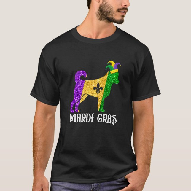 Niedlich Chihuahua Dog Lover Mardi Gras Party Jest T-Shirt (Vorderseite)