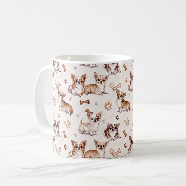 Niedlich Chihuahua Kaffeetasse (Vorderseite Links)