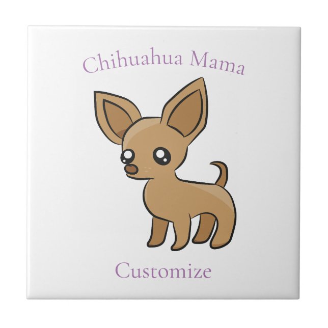 Niedlich Chihuahua Mama Art Thunder_Cove Fliese (Vorderseite)