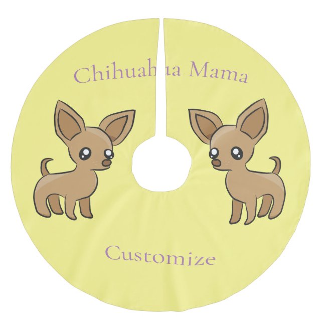 Niedlich Chihuahua Mama Art Thunder_Cove Polyester Weihnachtsbaumdecke (Vorderseite)
