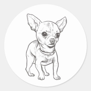 Niedlich Chihuahua Mama Welpe Hund Vater Welpen Ca Runder Aufkleber